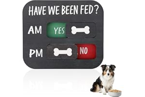 Gosknor Dog Feeding Reminder, Strong Magnetic Force Have We Been Fed Pet Feeding Tracker Single Side AM/PM Daily Indication Chart Feed Your Pets Fridge Sign for Prevent Dog Cat Over or Under Feeding