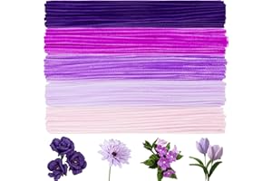 BULANGDE 250 Fil Chenille Violet, Cure Pipe de 30cm de Long, Pipe Cleaners, Tige Chenille Loisir Creatif - Kids & Artistes, Décorations de Noël & Arrangements Floraux (Dégradé de Violet 5 Nuances)