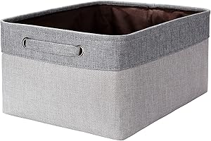 YIESEANG Faltbare Aufbewahrungsbox aus Stoff,Aufbewahrungskorb Groß mit Griffen,Kleiderschrank Organizer, Korb Aufbewahrung für Kleidung,Spielzeug,Kinderzimmer,Schlafzimmer,Schrank,Regal(Grau,40x30x20cm)