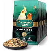 Gold Wings Premium Paraket Yemi 6&rsquo;lı Set - 6 x 1 kg (Toplam 6 kg) - Doğal Tohum, Tahıl ve Vitaminli Galeta Karışımı