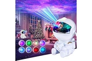 VEANANO Astronaut Galaxy Projector - 360° Rotating Night Light With Remote Control, Bedroom Nebula Light, Adjustable Spaceman Star Projector for Kids and Adults (White)