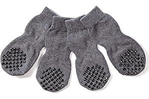 Akopawon 4 Pezzi Calzini Antiscivolo per Cani e Gatti Proteggi Zampe Calzini Controllo trazione per Interni, Calze per Cuccioli Cane e Gatto con Rinforzo in Gomma,Taglia S - 4XL per Cani 1.0-36.0kg