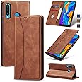 Jasonyu Case for Huawei P30 Lite Leather Wallet Flip Cover with Card Holder,Kickstand, Magnetic Closure,TPU Shockproof Phone Case Compatible with Huawei P30 Lite (Brown)
