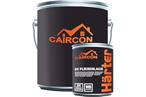 CAIRCON 2K Fliesenlack Bodenfliesen Fliesenfarbe Wand Küche Bad Lichtgrau - 10Kg