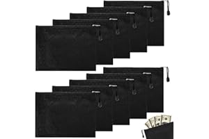 DELAESI Geldtaschen Banktasche 10 Stück Banktasche 24 x 18 cm Geldtasche Wasserdicht Dokumententasche A5 mit Reißverschluss Geldmappe für Haushalt Business Schule