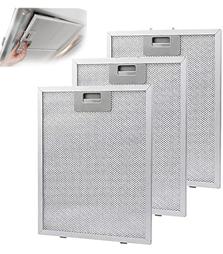 AllSpares Metalen filter voor afzuigkappen geschikt voor Bosch Siemens Neff Constructa en Balay 00703451/703451 (358x265x8mm