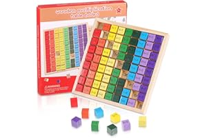 KWJEIULSOQ 1x1 Lernen Spiel Einmaleins Spiel Rechenschieber Multiplikationsbrett Geteilt Rechenbrett Divisionsbrett Grundschüler Einmaleins Holzrechenbrett Mehrfarbig 1.Klasse Geschenke Junge