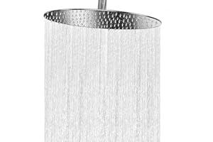 GIGTOOP Rociador para Ducha Redondo 8 Pulgadas,Cabezal de Ducha Circular de Alta Presión de Acero Inoxidable de 304,Ducha de Acero, Alcachofa Ducha (8 Pulgadas, Redondo)