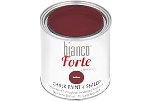 Bianco Forte - Bordeauxrot - (250ml) - 2-in-1 Kreidefarbe & Versiegelung: Hochbeständige Farbe für Möbel, Schränke, Wände & Türen – Schnelltrocknend, Innen/Außen, Mattes Finish, Einfache Anwendung