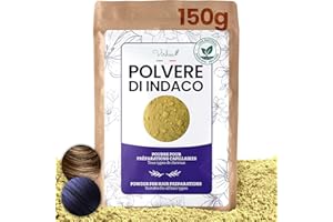 VIRHEA Polvere di Indaco Naturale 150g per Capelli e Tessuti – Tinta Vegetale Biologica Indigofera Tinctoria – Colorazione per Capelli e Stoffe