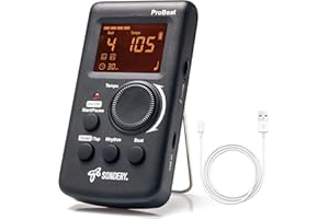 Sondery Metronomo digitale per chitarra pianoforte tamburo, Opzione di conteggio vocale e 3 tipi di suoni digitali, è alimentato da batteria Li carica all'interno