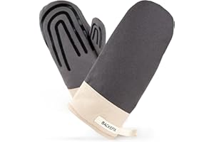 ‎BACKEFIX Backefix Ofenhandschuhe mit Silikonmusterung – ein Paar Backofenhandschuhe hitzebeständig bis 250°C, rutschfest, Baumwolle, nachhaltig, waschbar, komfortabel und plastikfrei