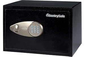 SENTRYSAFE Sentry X055 Security Safe Electronic Lock 4mm Door 2mm Walls 16.4 Litre 10.4kg W350xD270xH220mm Ref X055 , Black