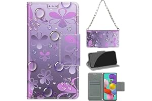 Betunistoy Funda Compatible con Samsung Galaxy A51, Funda Tapa Libro Movil Carcasa PU Cuero Funda para Samsung Galaxy A51 [Protección Completa] [Ranura Tarjeta][Función Soporte],Cuerda Colgante Collar