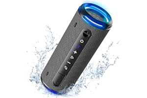 Tronsmart T7 Lite Altavoz Bluetooth 5.3, Altavoz Potente Portátil con Luz LED de Color, Impermeable IPX7, Sonido Estéreo, Con