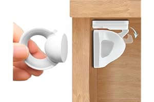 BOOBOO BABY Booboo® Magnetic Child Safety Cupboard Locks for Children x4 Locks + x1 Key, Baby Proofing for Kitchen, Cabinets and Drawers, 30 Second Install No Drilling 3M Adhesive