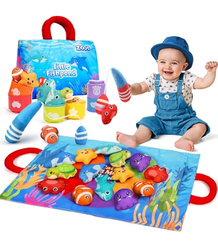 Stoff-Angelspiel Für Kinder Ab 1 Jahr – Montessori Lernspielzeug Mit Fischen & Eimern
