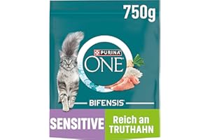 PURINA ONE BIFENSIS Sensitive karma dla kotów, sucha, bogata w indyka, 6 sztuk (6 x 750 g)