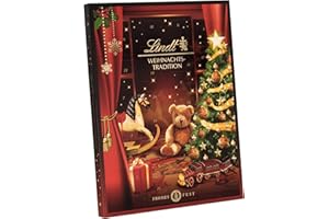 ‎LINDT Lindt Schokolade | Weihnachts Tradition Adventskalender 2025 | 253g | 24 verschiedene Pralinen- und Schokoladen Überraschungen | festliche Schokolade für die Weihnachtszeit