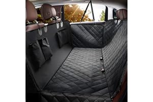 MZROT Hundedecke Auto Rückbank, 4-IN-1 Autoschondecke Hunde Autositz Rückbank Seitenschutz Wasserdicht & Kratzfest Hundematte Autositzbezug Universal für PKWs, LKWs und SUVs, 145 x 137cm (Schwarz)