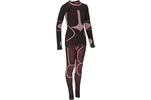 icefeld atmungsaktives Sport-Ski-Thermo-Unterwäsche-Set für Kinder Seamless (nahtfrei): langärmliges Oberteil + Lange Unterhose (ÖkoTex100)