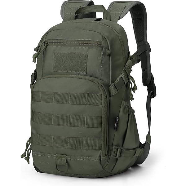 HUNTVP Militaire rugzak, 25 liter, legerrugzak, heren, tactische visrugzak, waterdicht, Miltec Molle, tactische rugzak voor heren en dames, sport, fietsen, outdoor, camping, bruin