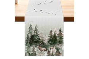 AITSITE Aitsit Runner Da Tavola Natalizio, Decorazioni Natalizie Runner Natalizio Inverno Idrorepellente Runner Da Tavolo Natale Moderno Per Interni E All'aperto Decorazione Da Tavolo Cucina Pranzo 40×180cm