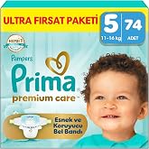 Prima Bebek Bezi Premium Care 5 Numara 74 Adet Ultra Fırsat Paketi