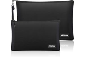 JUNDUN Lot de 2 sacs ignifuges - Résistants au feu - Résistants au feu - Pour documents, argent, passeport, documents bancaires et argent liquide (noir)