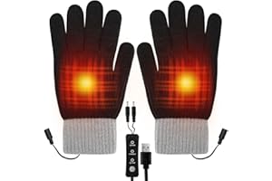 Bestcool Guanti riscaldati USB Scaldamani, Unisex Guanti touchscreen Elettrico Ricaricabile Sottile Termico Temperatura regolabile Traspirante Morbido Regalo d'inverno per Donna Uomo Natale