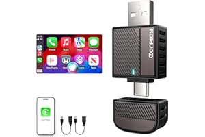 cuarko CarPlay Wireless Adapter für Apple, 2025 Wireless CarPlay Adapter Mini Edition für iPhone [USB-C und USB-A, geringe Latenzzeit, Plug&Play] kompatibel mit Fahrzeugen ab 2016 (braun)