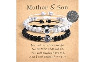 CheersLife Mother Daughter/Mother Son/Dad Daughter/Dad Son Bracelets, 100 Languages I Love You Bracelets Mother Daughter Gifts Birthday, Christmas, Mother's Day, Father's Day Gift