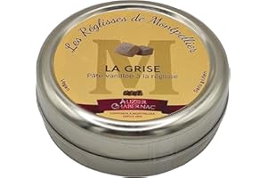 AUZIER CHABERNAC Pâte vanillée à la réglisse - Recette identique depuis 1923 - Confiserie de Tradition : (Boite métal à l’ancienne 50g : Lot de 1.)