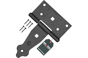 KOTARBAU® Bisagra de 100 mm - Revestimiento de Polvo - Bisagras negras en T - Herrajes de Madera Bisagras Puertas Madera Bisagras para Puertas de Madera Visagras Negras Rustica