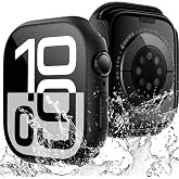 TAURI Waterproof Cases for Apple Watch 11/10 46mm - Black | 2 Pieces Case + Screen Protector 9H Hardness [Certified IP67 Wate