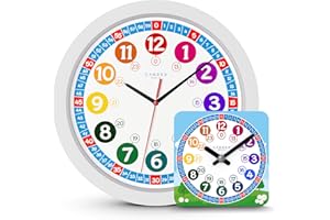 Cander Berlin MNU 1030 Kinderwanduhr (Ø) 30,5 cm Kinder Wanduhr mit lautlosem Uhrenwerk - Ablesen der Uhrzeit Lernen