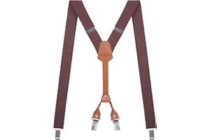 ACTION WARD Damen Hosenträger - 2,5 cm Breite - Y Back 4 Clip Skinny Damen Hosenträger