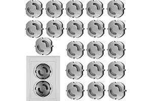 MELOPLAM 20 x Steckdosen Kindersicherung zum Stecken- Steckdosenschutz Steckdosenabdeckung-Steckbare Kappe ohne Kleben weiß, schwarz, transparent, schwarzbraun-Baby Socket Protection Covers (silbergrau x 20)