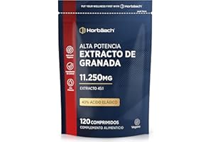 HORBÄACH Extracto de Granada 11250 mg | 120 Comprimidos Veganos | 40% Ácido Elágico | Premium Promegranate Extract Supplement | Horbaach