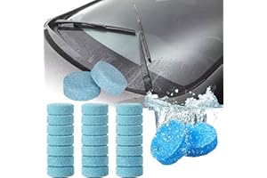 Liuer 100PCS Liquido Limpiaparabrisas Coche Sólido de Coche Limpiacristales de Coche Pastillas Concentradas Efervescentes Multifuncionales de Limpieza para Limpia Parabrisas Coche(1PCS=4Litros)