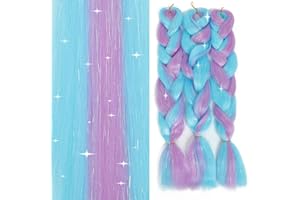 FANWYFYU Extensiones de pelo trenzado, degradado ombre, sintéticas a altas temperaturas, (B66-LSS, 61 cm, paquete de 3) LSS