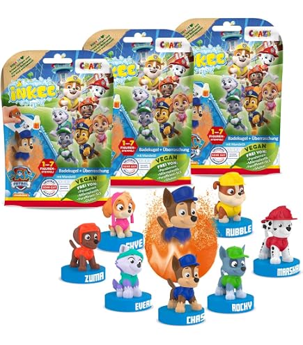 6 Boules De Noël Nickelodeon Pat' Patrouille - Diamètre 8 Cm, Effet Neige - Pour Décorer Le Sapin, La Maison