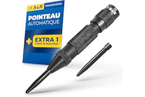 S&R Pointeau Poinçon Central Automatique à Frapper Acier/Métal/Bois 50-100 Nm. Avec Pointe de rechange