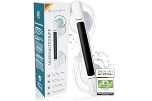 SANIGERS® Haltegriff mit Saugnapf I EXTRA STARKER HALT 110 KG I Haltegriff Dusche ohne Bohren, Haltegriffe für Senioren, Badewannengriff ohne Bohren, Duschgriff mit Saugnapf, Sauggriff Bad