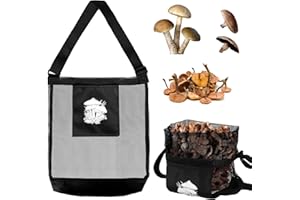MONCAP Pilz Jagdtasche Pilze Sammeln Tasche Pilz-Futtertasche mit Verstellbarem Schultergurt Faltbare Pilzsammeltasche Erntetasche Mesh Obstpflücktasche für Camping Wandern Sammeln Reisen