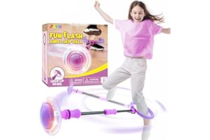JOYIN Swing Wheel mit Lichtrad,Blinkender Springring Fußkreisel Kinder,Sport Sprungball,Flash Jumping Ball Drinnen&draußen,Geschenke mädchen 6 7 8 9 10 Jahre Lila
