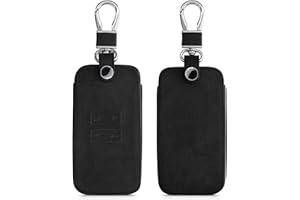 kwmobile Cover copri-chiave compatibile con Renault con 4 tasti Smart Key (solo Keyless Go) - Guscio copri-telecomando protettivo in pelle PU camoscio -cover chiavi macchina