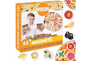 magdum Pizza de Madera de Juguete 48 Nevera Juguete Grande - Pizza Juguete - Comida Juguete - Juguetes de Cocina para niños - Cocinitas de Madera - Cocina niños - Cocina Juguete Madera - Pizza Toy