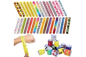 LATERN 100 st armband med slapband, snäppband festgåvor med färgglada hjärtan djurhud emoji jultryck smällband för barn festpåse fyllning