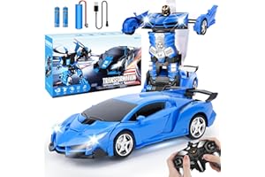 Micieycle Voiture télécommandée, Robot Transformable, pour Enfants, échelle 1:18, Jouet d'anniversaire, pour garçons de 3, 4, 5, 6, 7, 8, 9, 10 Ans, garçons et Enfants - Jaune